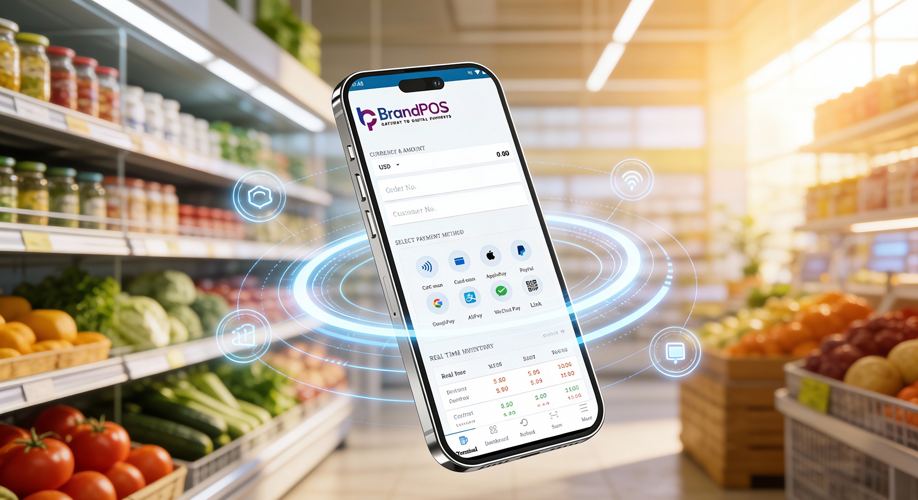 BrandPOS app representing the future of POS systems with AI and cloud features