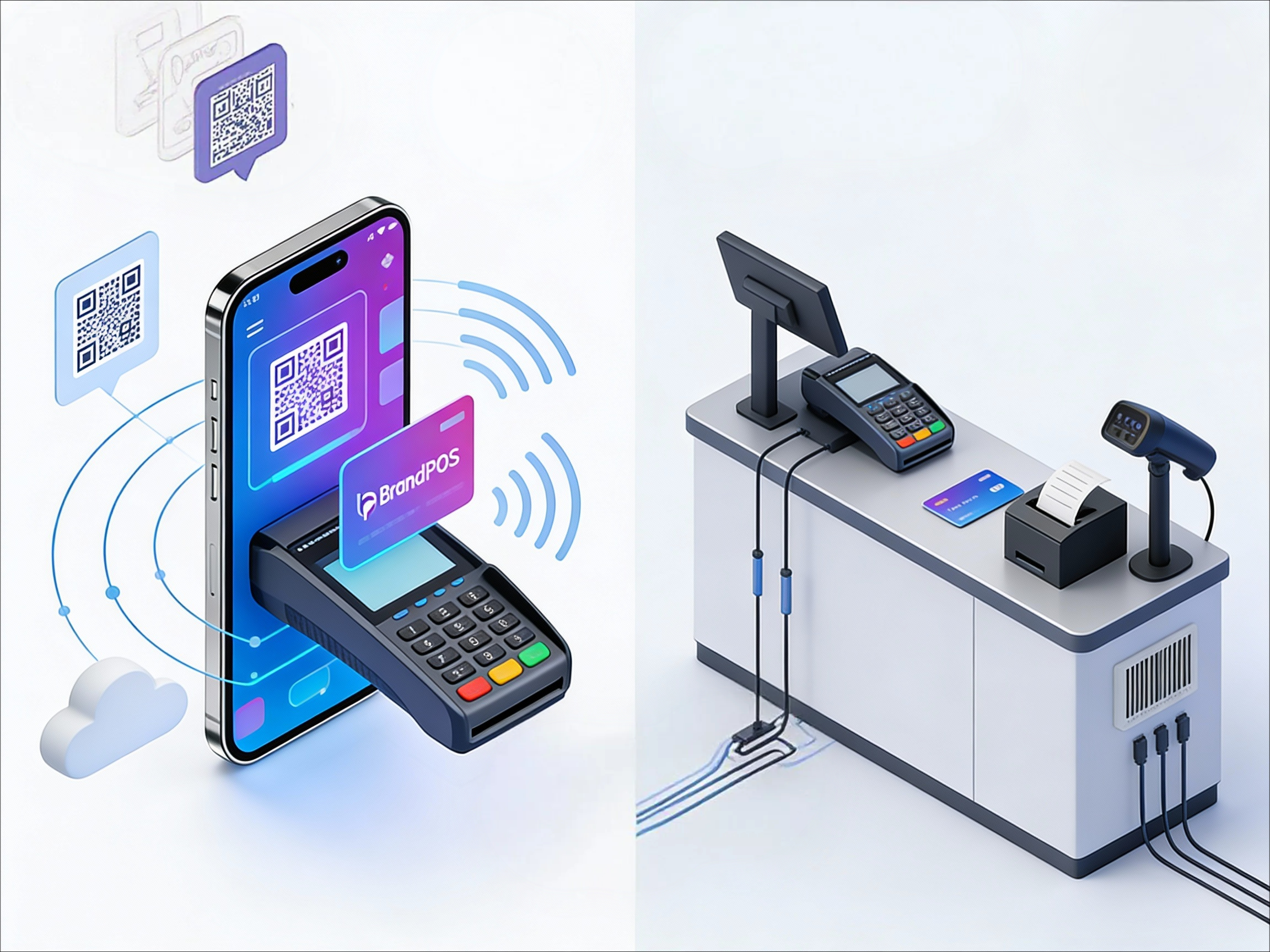 Infographic comparing SoftPOS mobile payments vs Traditional POS hardware setup 2026